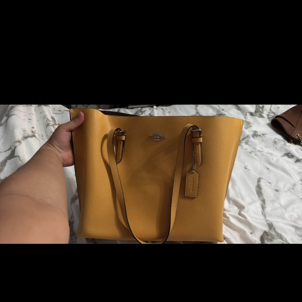 Coach Mustard Leather Tote